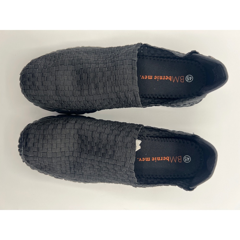 Bernie Mev Cedric Mens Black Woven Elastic Slip On Sneakers Shoes Size 45